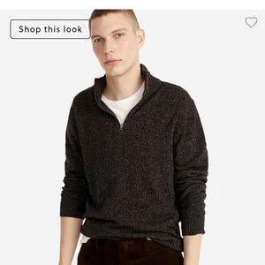 K Crew Men's Marled rugged merino wool-blend half-zip sweater